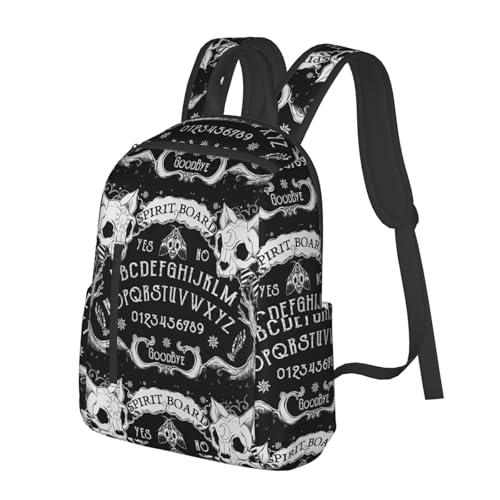 Unisex multi-function backpack casual daypacks beach bag daypack (for Cat Skull Head Witch Board Black Gothic)2