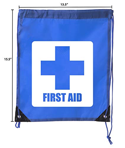 Image of Mato & Hash First Aid Backpack Drawstring Medical Bag for Emergencies or Epi Pen & Medicine - 6PK Royal CA2500FirstAid S4