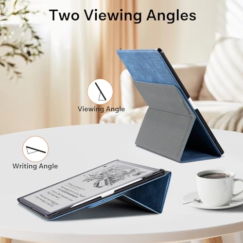 Image of CoBak Case for 11 inch Kindle Scribe 3rd Generation 2025, Kindle Scribe Colorsoft with Two Viewing Angles - All New PU Leather Cover with Auto Sleep Wake, Pen Holder. Sandy Beige
