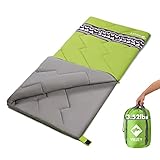 VILLEY Camping Sleeping Bag, Lightweight Backpacking Sleeping Bag with Compression Sack for Adults & Kids, Outdoor Camping Hiking Equipment for 3 Season Warm & Cool Weather - Summer, Spring, Fall