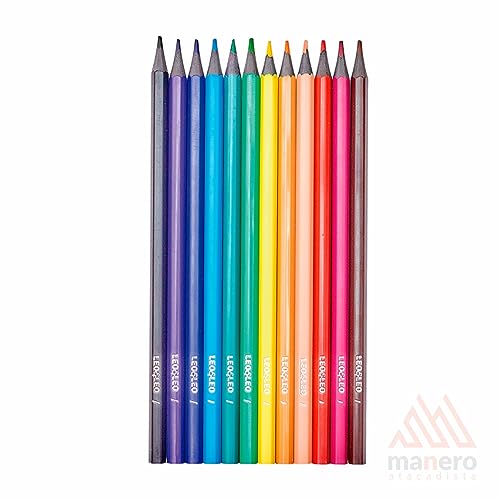 6 Caixas Lápis de Cor 12 Cores Escolar Leo&Leo