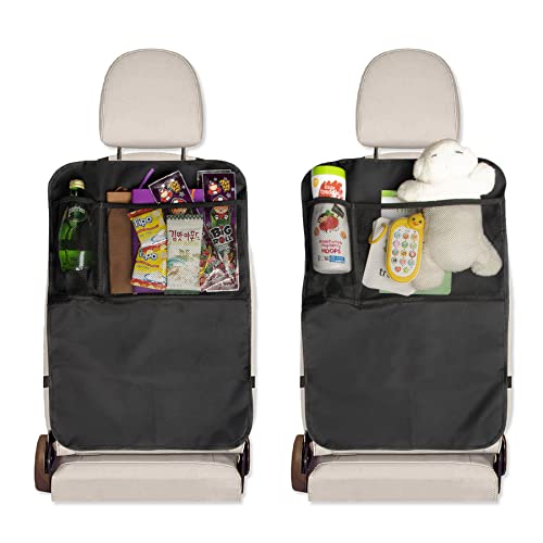 Uyye Back Seat Protector For Kids, Car Seat Kick Mats, Toddler Car Interior Back Seat Accessories, Universal Fit Organizers, Best Waterproof Protection For Upholstery From Dirt(2Pcs-Black) #TOP8