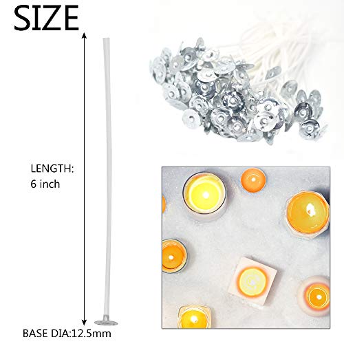JABINCO 100 Piece Cotton Candle Wick 6\" Pre-Waxed for Candle Making,Candle DIY