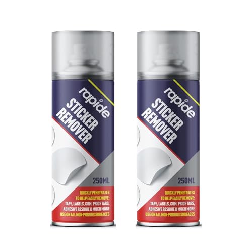 Image of MIXEL Sticker Remover Spray, Adhesive Remover Spray, Multi-Surface Compatibility, Remove Sticky Labels Chewing Gum, Masking Tape, Gel, Price Tags 250ml (Pack of 2)