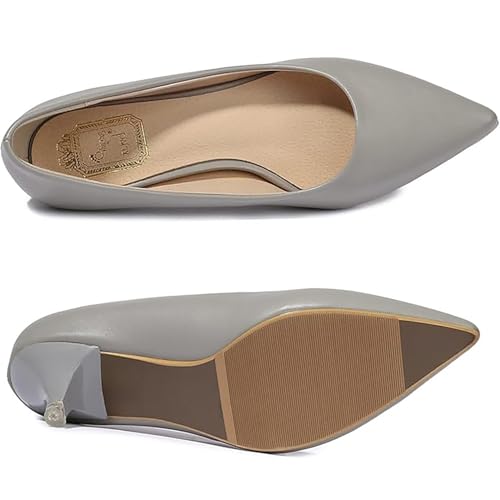 Women's Classic Low Kitten Heels Pointed Toe Pumps Work Wedding Evening Dress Heels3