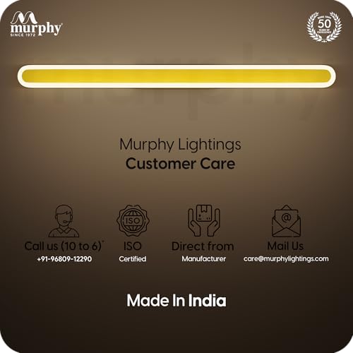 Image of Murphy LumaLine TrioGlow 15W Premium LED Mirror Wall Bathroom Light - with 3-in-1 Colour Cool White /Warm White /Natural White Linear Bar (Pack of 1)