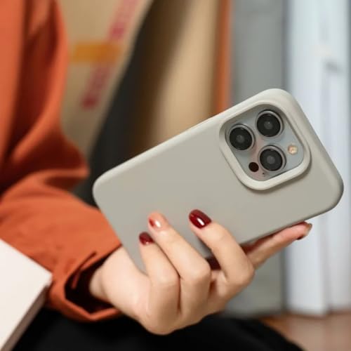 Coque silicone pour iPhone 15 Pro Max et 14 Plus protection intégrale titane naturel