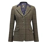 Shires Aubrion Saratoga Womens Riding Jacket - Spruce Green Check
