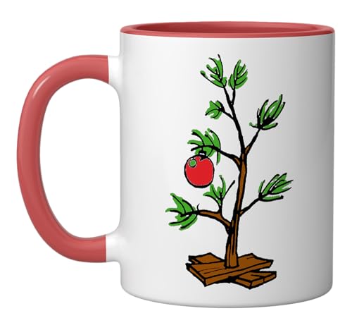 Peanuts Charlie Brown Christmas Tree Ceramic Mug, Red/White