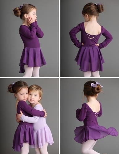 Image of Arshiner Kids Girls Classic Long Sleeve Leotard Dance Ballet Dress