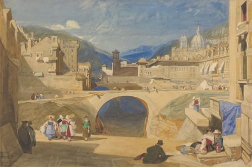 HRJUBWREE Pinturas Famosas Retratos Sobre Lienzo Pinturas Murales Puente en una ciudad de John Sell Cotman para la Decoración del Hogar del Dormitorio 60x90cm