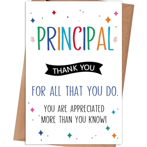 HEJOYN Appreciation Card for Principal, Thank You Card Gifts for Principal