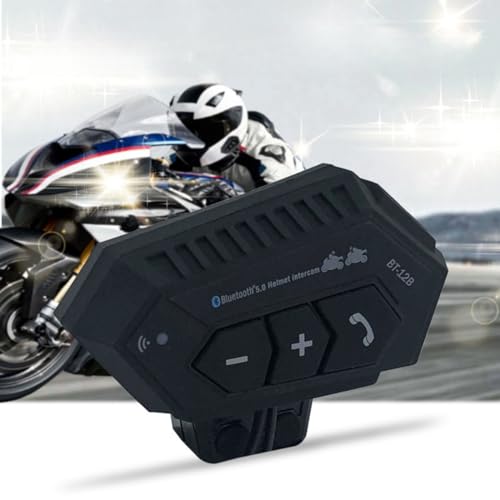 REDGO Casque de moto, 2 000 mAh, sans fil, mains libres, casque de moto Bluetooth 5.0, mains libres avec microphone, anti-interférence