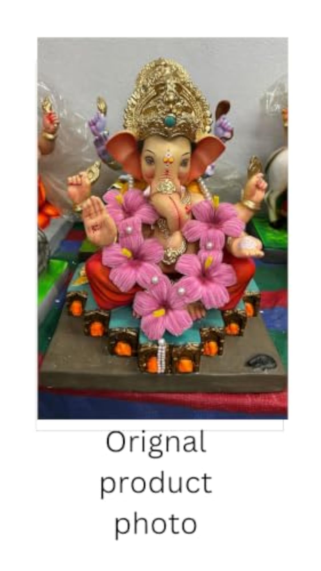 Handcrafted Pink Hibiscus Garland for Lord Ganesha Idol