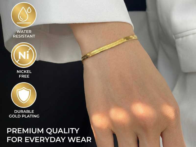 Image of Bamboo Pattern Bracelet for Women | Premium Gold Plated Cuff Bracelet | Minimalist Designer Jewellery for Daily & Party | Gift for Her