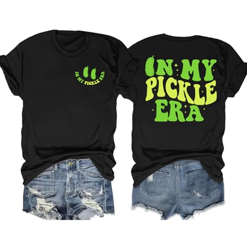 Pickle T Shirt Women: in My Pickle Era Shirts Pickle Jar Tee Shirt Funny Cucumbers Graphic Short Sleeve Tops