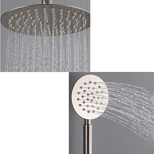 Sistema de ducha de 3 funciones con grifos de pared redondos y salida de bañera 5
