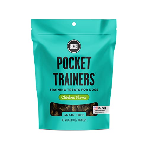 Bixbi Pocket Trainers, Chicken (6 Oz, 1 Pouch) - Small Training Treats For Dogs - Low Calorie And Grain Free Dog Treats, Flavorful Pocket Size Healthy And All Natural Dog Treats #TOP2
