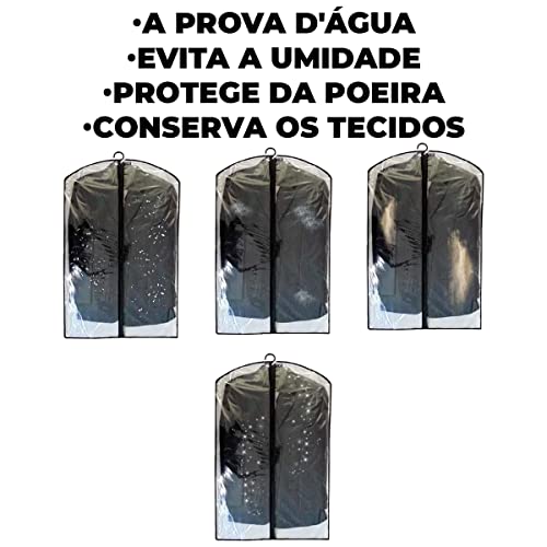 KIT 3 Capas Protetora De Roupa Resistente A Poeira E Umidade A Prova D'Água Anti Mofo Organizador T