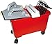 Produktbild HAROMAC Fliesenwaschset Profi 9 teilig, 22 l Wascheimer in rot mit Rollen, Rollenaufsatz für Wascheimer, Gitter schwarz, Kunstoffreiber Hydro 28 x 14 x 3 cm, Kunstoffreiber ZKS 28 x 14 x 1 cm