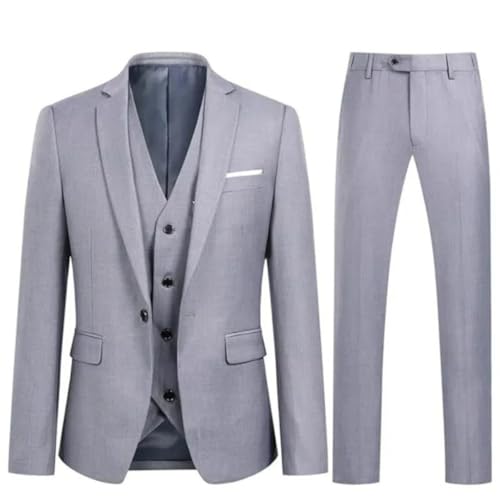 Men's Slim Fit 3-Piece Suits Jacket Trousers Vest for Business Wedding Suit3