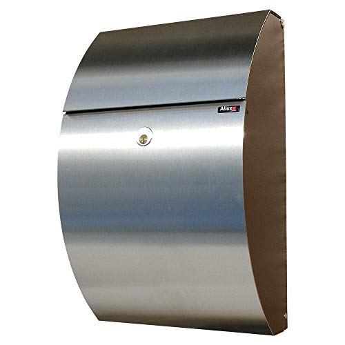 Qualarc ALX-7000-BS Allux Series Wall or Post Mount Stainless Steel Mailbox In Black/Stainless Color