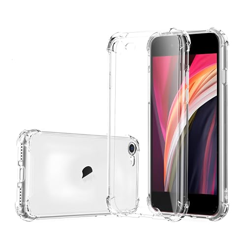 gueche Compatible with iPhone 16E and 17E Case, Crystal Clear Shockproof Phone Cover, Soft TPU Protective Ultra thin Slim Fit, Smartphone Case For iPhone 16e Cell Phone Cases-Transparent 6.1-Inch
