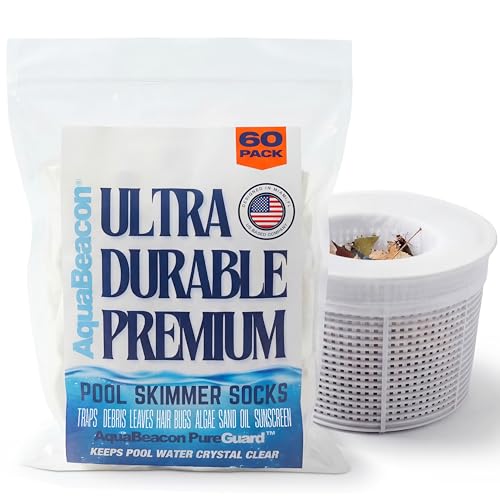 Aquabeacon 60-Pack Pool Skimmer Socks, Ultrafine Mesh