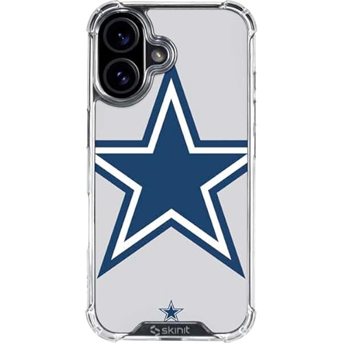 Skinit Clear Phone Case Compatible with iPhone 17 - Officially Licensed NFL Dallas Cowboys Large Logo Design