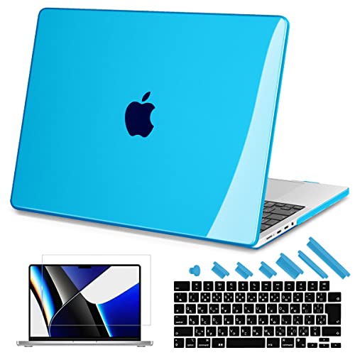 Teryeefi MacBook Pro 14 �P�[�X M4 M3 M2 M1 [2021-2024����], 14 �C���` MacBook Pro �Ή� �X���� �y�� �w��h�~ �ی�J�o�[�����{�� �L�[�{�[�h�J�o�[�X�L�����t���ی�t�B����, �N���X�^���u��