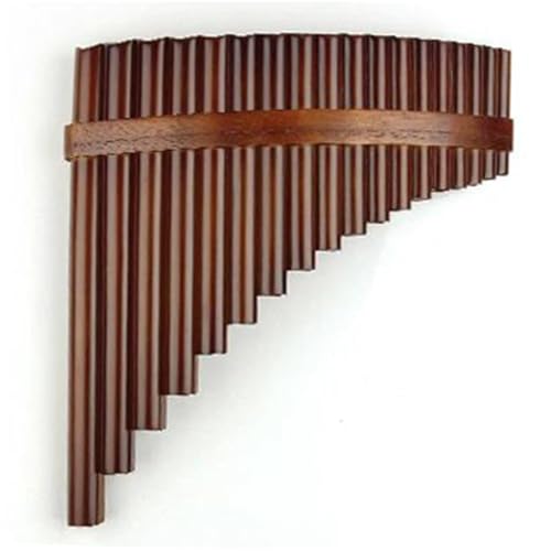 Pan Flute Instrument 18 Pipes Bamboo Made Pan Flute Brown Pan Flute F Key Pan Pipes Windwood Traditional Musical Instrument(Right)