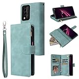 RANYOK Compatible with T-Mobile REVVL V+ / V Plus 5G Wallet Case, Premium PU Leather Zipper Flip Fol