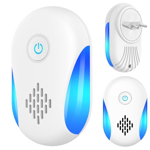 #Commissioniguadagnate<br>Ultrasuoni per Topi da Interno 2 Pezzi Dispositivo di Allontanamento Topi e Insetti Copertura per Camera da Letto Cucina Soffitta e Seminterrato Sicuro per Persone e Animali