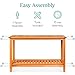 Best Choice Products 48in 2-Shelf Eucalyptus Wooden Console Table Indoor Outdoor Multifunctional Buffet Bar Storage Organizer w/Foot Sliders - Natural