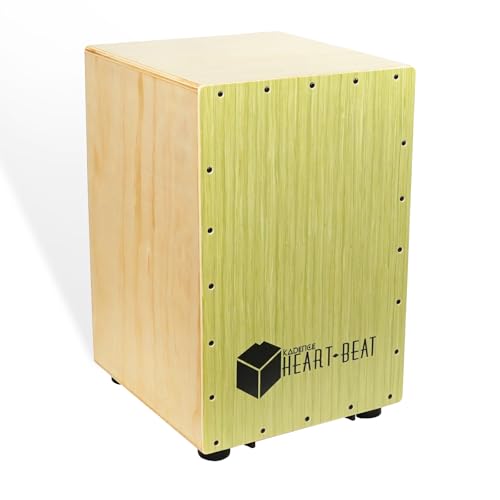 Image of Kadence GL2506 Heartbeat Cajon | 4 Adjustable Snare Strings | Eaglewood Body & Head | Lightweight with Anti-skid Rubber Feet | Includes Learning Course | Light Green