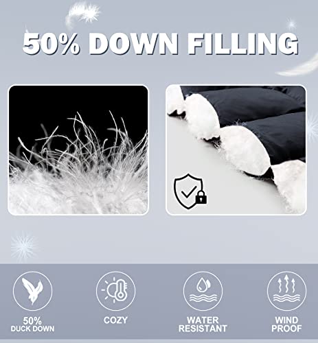 Image of SOLOCOTE Women's Lightweight Down Puffer Jacket Water-Resistant Warm Hooded Winter Coat