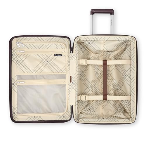 Image of Virtuosa Hardside 21 Inch Carry On Luggage - Airline Approved with 360 Spinner Wheels, RightHeight Adjustable Handle - Zippered WetPak - TSA Lock - Expandable Light Polycarbonate Shell - Merlot