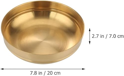 Miniatura 2 de Hemoton Cuenco de acero inoxidable coreano Bibimbap Tazón de arroz de metal Tazón de cereales Tazón de servir para sopa Arroz Helado Bocadillos