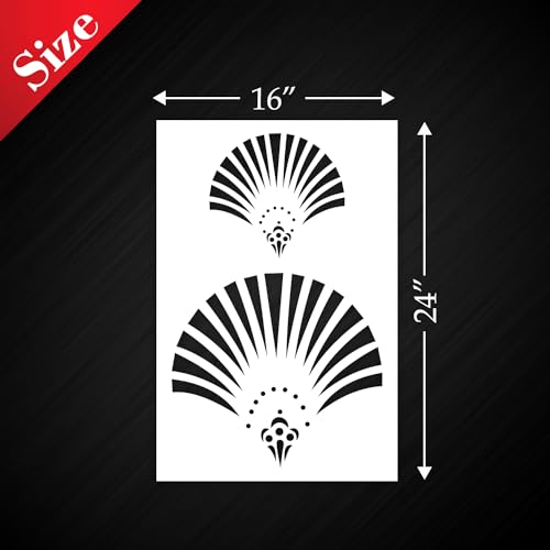 Image of Stencils for Wall Painting Light Burst Reusable Wall Stencils for Painting (16inch x 24inch)-DIY Reusable Design Suitable for Pooja Room, Home & Office (Pack of 1)