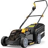 HEINPRO 14' Cordless Lawn Mower Compatible with Dewalt 20V MAX Battery, 2-in-1 Brushless Electric Lawn Mower for Small Yards, Push Mowers with 5-Position Height Adjustment, Black (Tool Only)