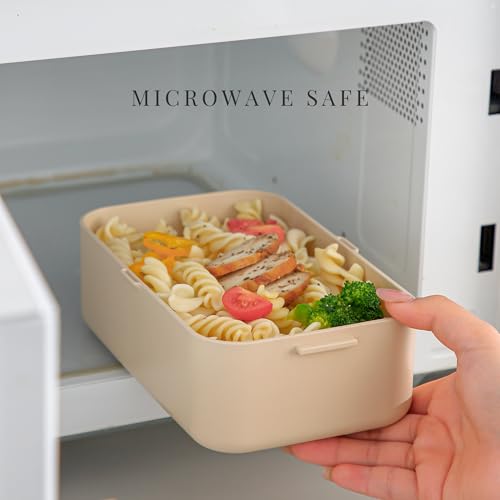 Image of Bento Lunch Box for Kids & Adults, 1780ml 3-Layer Leakproof Tiffin Box, 3 Compartments, BPA-Free Bamboo Fiber Bento Lunch Box for Boys & Girls, Ideal for School, Office & Gifting