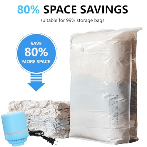 vicihoho Elektrische Vakuumpumpe für Vakuumbeutel, 220V 25W 4kPa Tragbare Hocheffiziente Luftpumpe, Stromsparend für Kleidung, Bettdecken, Reisezubehör, Haushaltsaufbewahrung (Blau, 1 Pack)