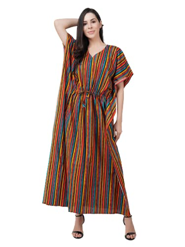 VALENCIA SLEEPWEAR Premium Women Embroidery Night Gown Lizzybizzy Cotton Kaftan Nighty Maxi Nightdress (Yellow, Sky Blue) - Review, Price and Buying Guide