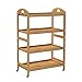 soges Bamboo Kitchen Serving Storage Trolley Étagère de Cuisine 4 Roues sur Roues, Support de Salle de Bain KS-ZC-07