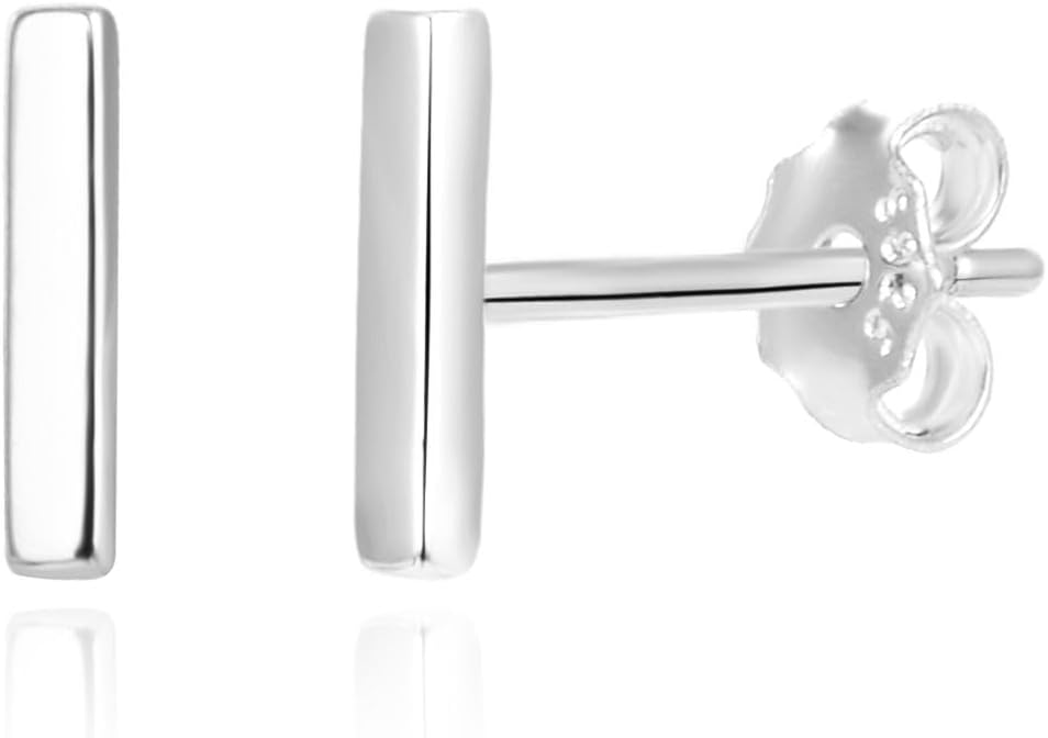 Adabele Authentic Sterling Silver Tiny Stud Earrings Circle Dot Triangle Star Moon Bar Minimalist Hypoallergenic Nickel Free Women Fine Jewelry