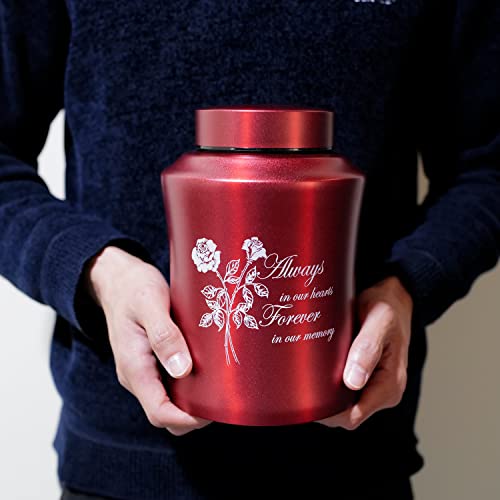 Image of Customized Large Cremation Urns for Human Ashes, for Adult Female | 160 lbs Capacity, Stainless Steel Material, Laser Engraving Name, For Adult Female, Sealing Well & Durable, Sympathy Gift