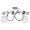 MT200 Ensemble de freins à disque hydrauliques en alliage d'aluminium à double piston avant et arrière avec lignes de frein pour VTT vélo de route (coloré) #1