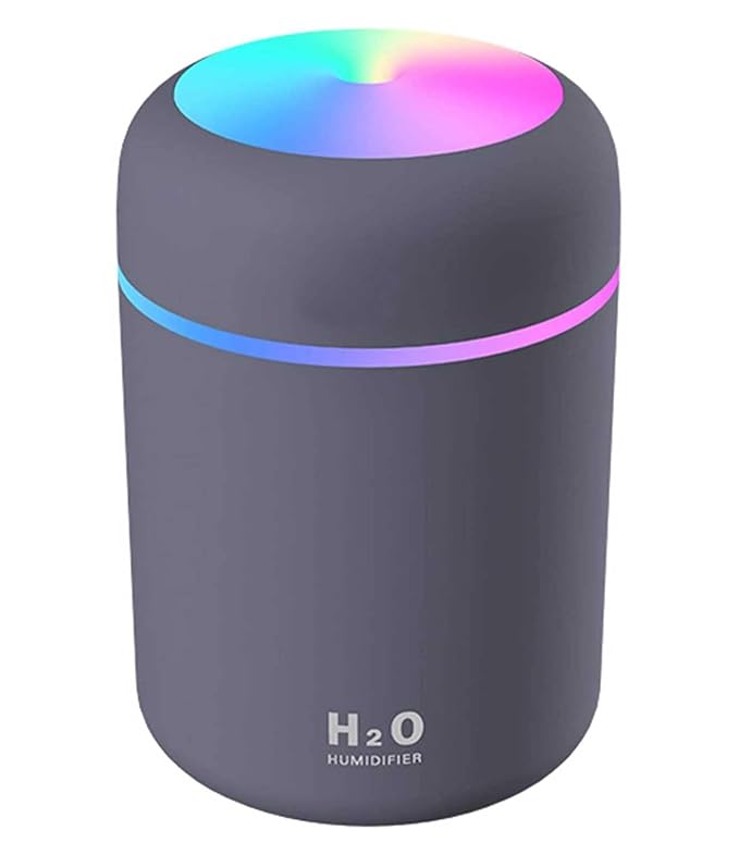 ABTER Color Changing Humidifier 300 mL – Mist & Light Aroma Diffuser for Rooms, Car, Office—Whisper Quiet & USB Recharge