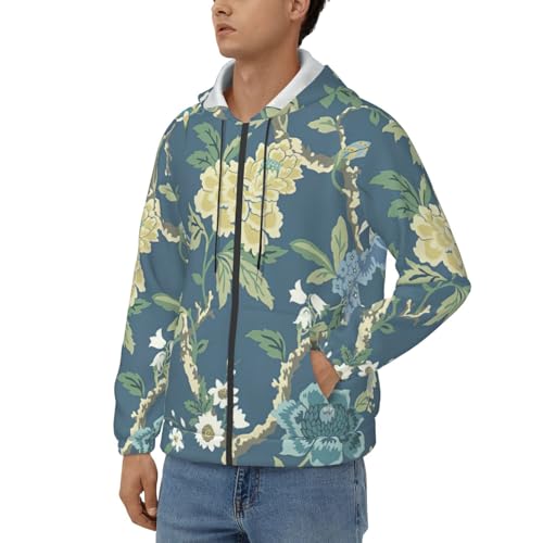 Sweat à capuche homme imprimé fleurs pull hiver automne printemps casual - 2