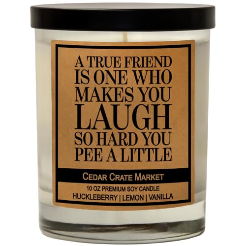A True Friend – Funny Candles for Women, Thank You, Friendship, Best Friends Birthday Candle Gift, Fun Candles for Sister, Bestie, Funny Sayings